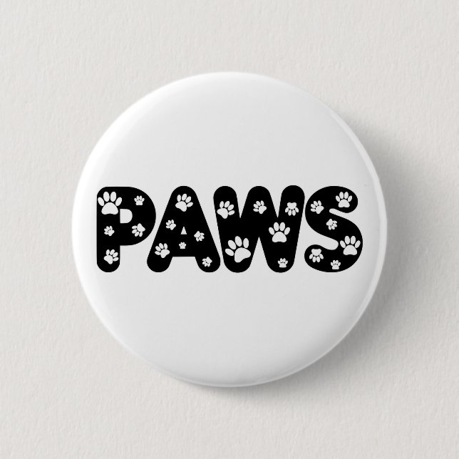 Dog Paws Custom Text Button (Front)