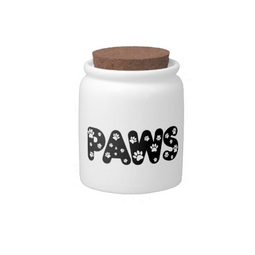 Dog Paws Custom Text Candy Jar