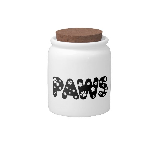 Dog Paws Custom Text Candy Jar (Front)
