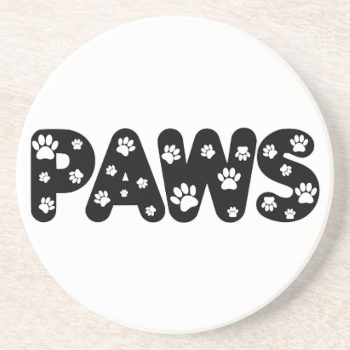 Dog Paws Custom Text Coaster