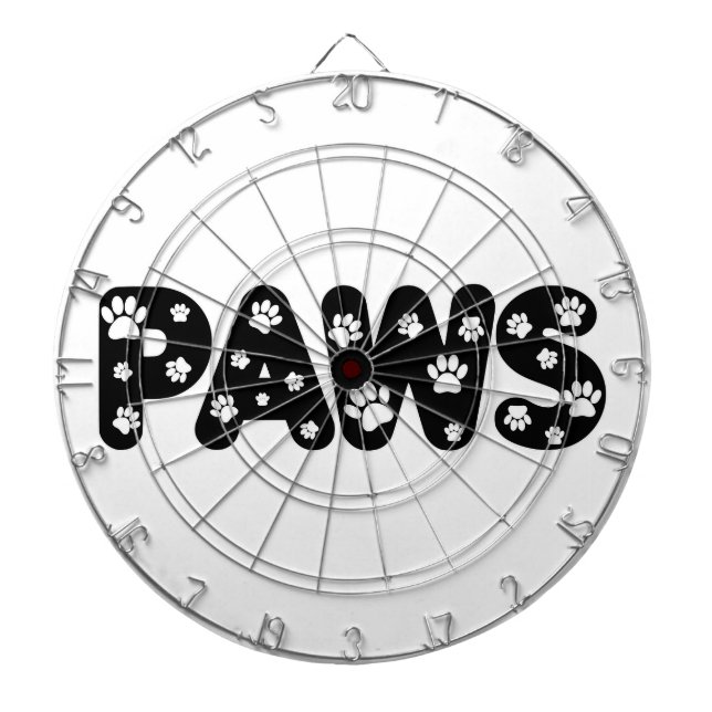 Dog Paws Custom Text Dartboard (Front)