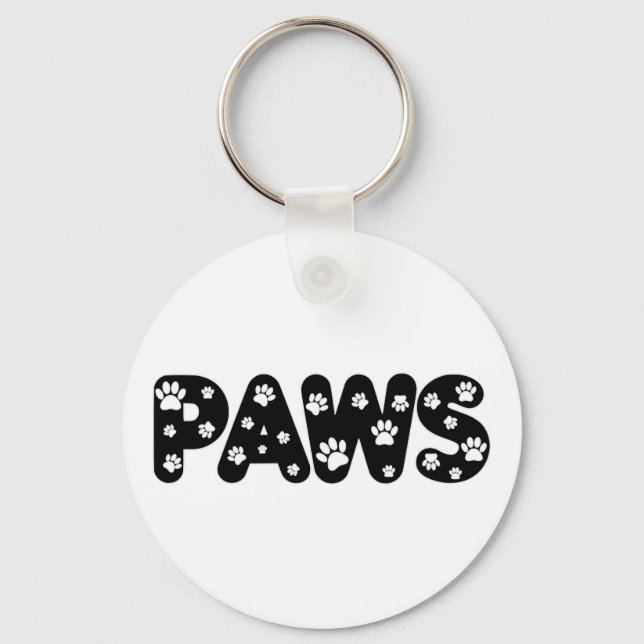 Dog Paws Custom Text Keychain (Front)