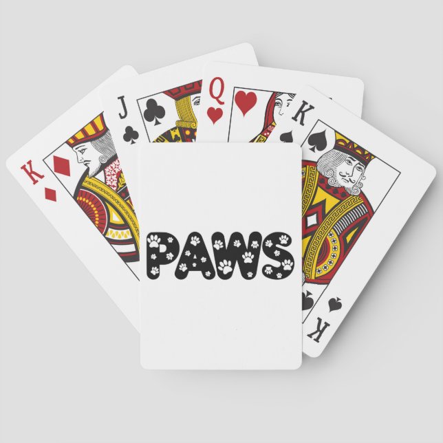 Dog Paws Custom Text Poker Cards (Back)