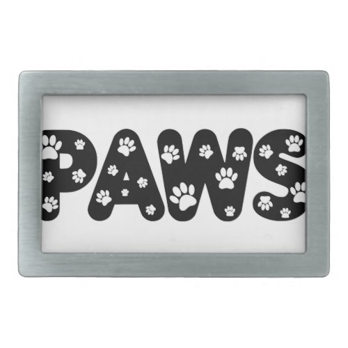 Dog Paws Custom Text Rectangular Belt Buckle