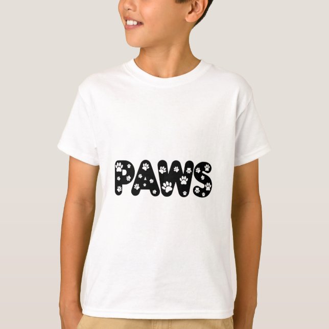 Dog Paws Custom Text T-Shirt (Front)