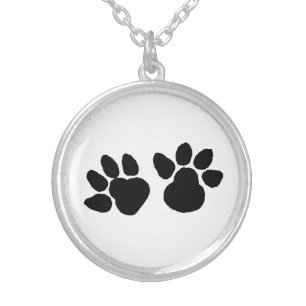 Dog Paws Design Silver Plated Necklace