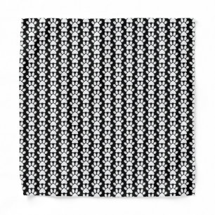 Dog Paws distressed black and white animal lover Bandana