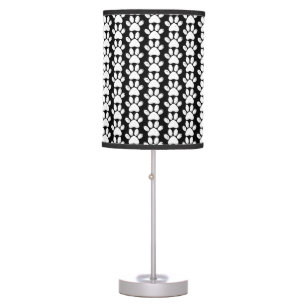 Dog Paws distressed black and white animal lover Table Lamp