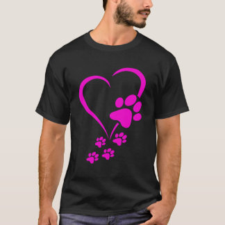 Dog Paws Hearts Baby Dogs Dog Paw Print Dog Paw fa T-Shirt