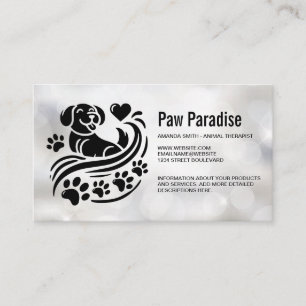 Dog Paws Hearts Boke Business Card