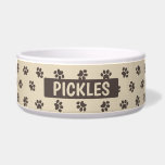 Dog Paws Large Pet Bowl<br><div class="desc">Sweet customizable dog dish. Matching blanket can be found in shop.</div>