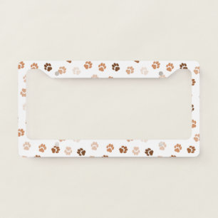 Dog paws license plate frame