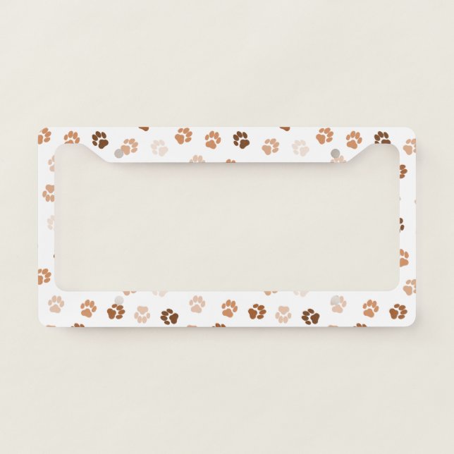 Dog paws license plate frame (Front)