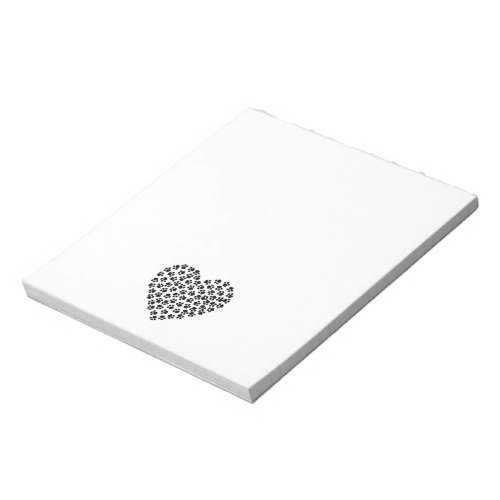 Dog Paws Love Heart Notepad