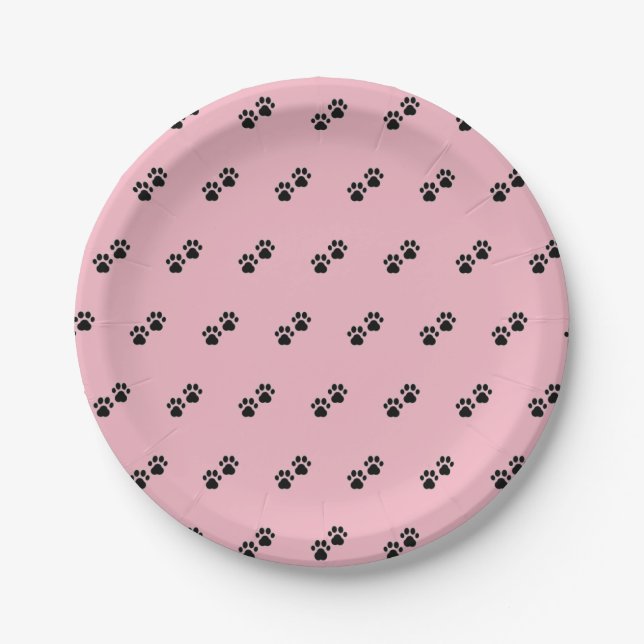 Dog Paws on Pink Paper Plates (Front)