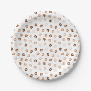 Dog paws paper plates