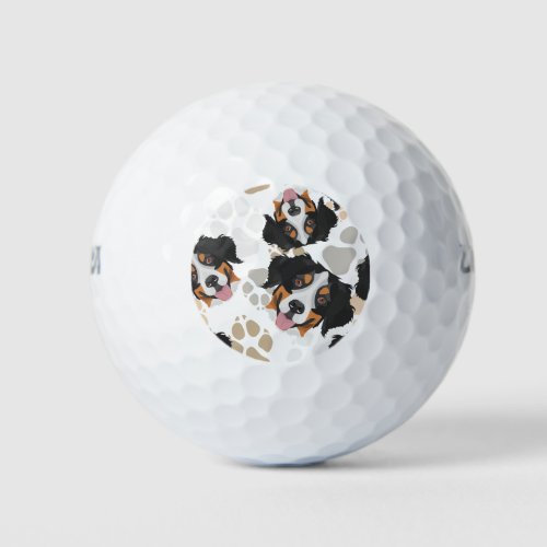 Dog paws pattern Bernese Mountain Dog Golf Balls