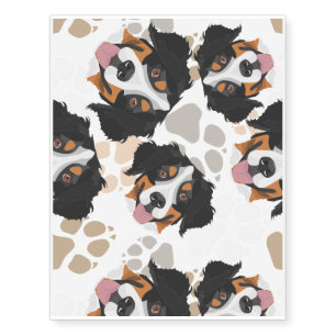 Dog paws pattern Bernese Mountain Dog Temporary Tattoos