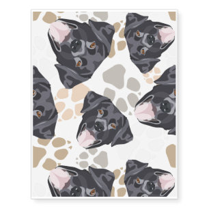 Dog paws pattern black Labrador Temporary Tattoos