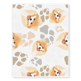 Dog paws pattern Chow Temporary Tattoos