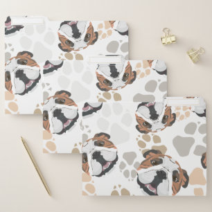 Dog paws pattern English Bulldog File Folder