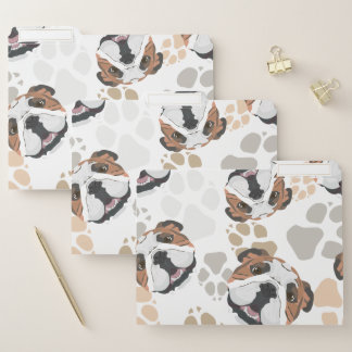 Dog paws pattern English Bulldog File Folder