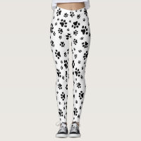 Dog Paws Pattern Print Leggings