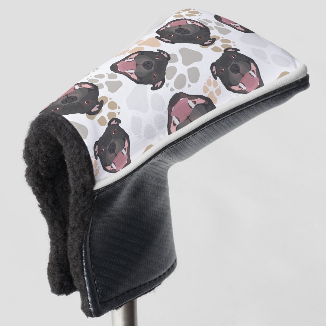 Dog paws pattern Staffordshire Bull Terrier Golf Head Cover Zazzle