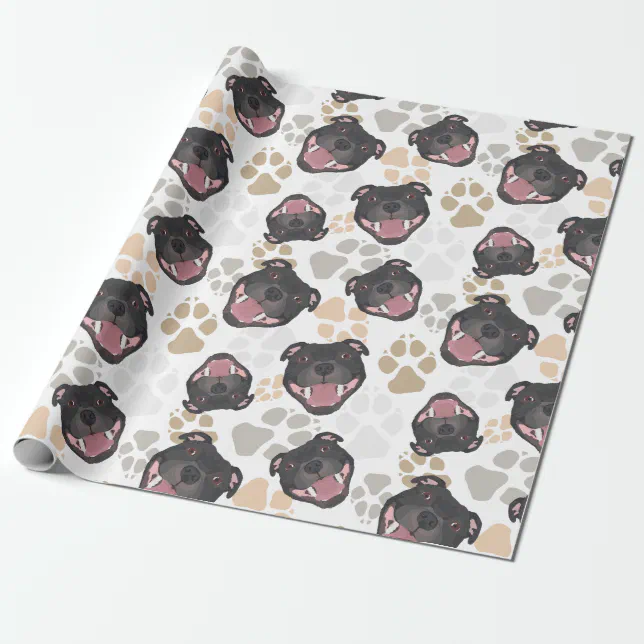 Bull Terrier Wrapping Paper Happy Birthday, Zazzle