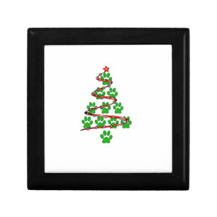 Dog Paws Print Christmas Tree for Dog Lovers Gift Box
