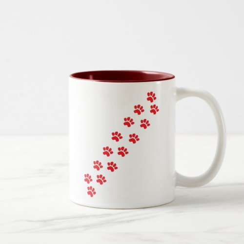 Dog Paws Prints Two_Tone Coffee Mug