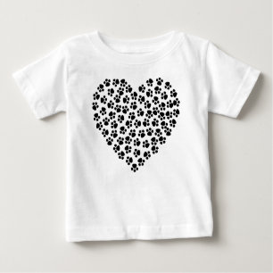 Dog Paws, Puppy Paws, Animal Paws, Heart, Pet Baby T-Shirt