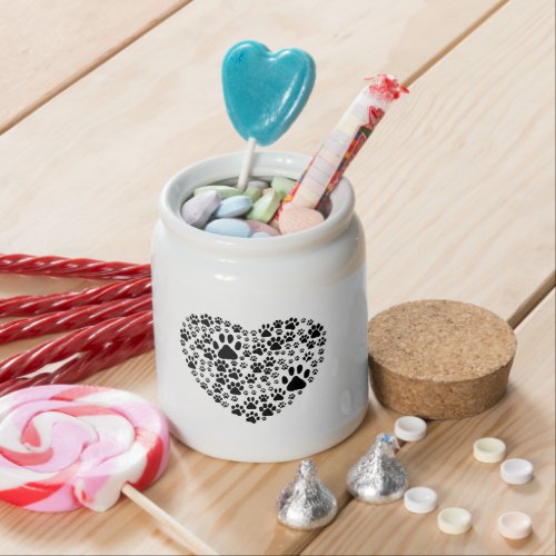 Dog Paws Puppy Paws Animal Paws Heart Pet Candy Jar