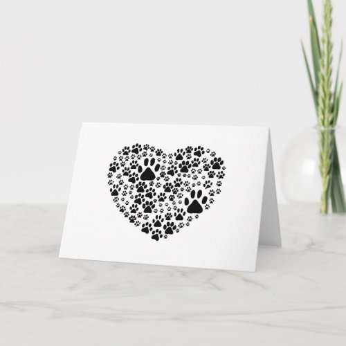 Dog Paws Puppy Paws Animal Paws Heart Pet Card