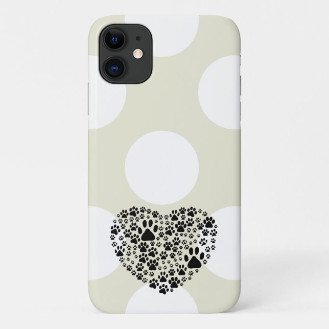 Dog Paws, Puppy Paws, Animal Paws, Heart, Pet Case-Mate iPhone Case (Back)