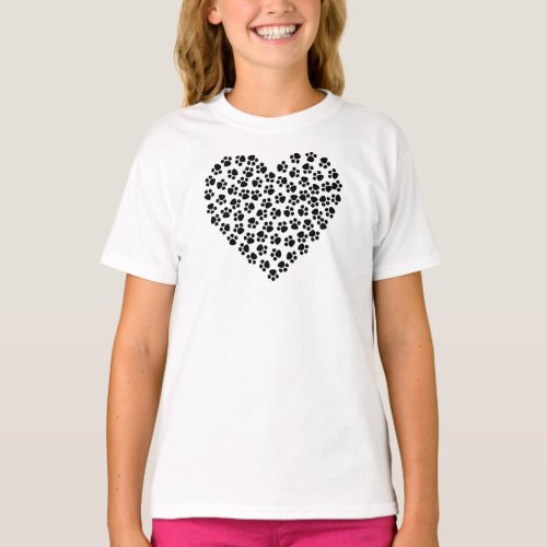 Dog Paws Puppy Paws Animal Paws Heart Pet  T_Shirt