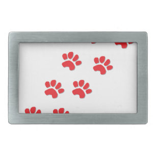 Dog Paws Rectangular Belt Buckle