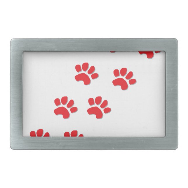 Dog Paws Rectangular Belt Buckle (Front)
