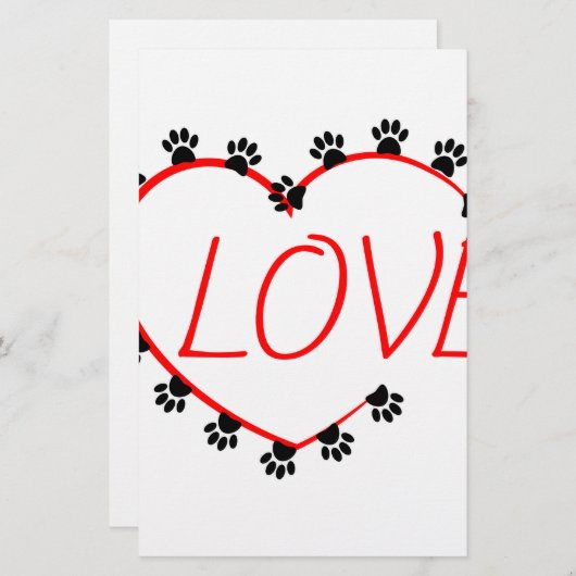 Dog Paws Red Heart Love (Front/Back)