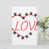 Dog Paws Red Heart Love (Standing Front)