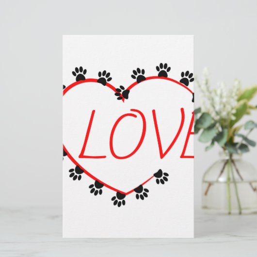 Dog Paws Red Heart Love (Standing Front)