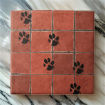 Dog Paws Terracotta Paw Tracks |   Ceramic Tile<br><div class="desc">Paw tracking across terracotta flooring

Ceramic tile is perfect for covering tables,  reception counters,  shelves,  floors
Decorative doors and walls</div>