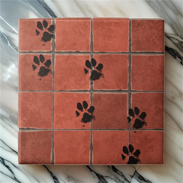 Dog Paws Terracotta Paw Tracks |   Ceramic Tile (Creator Uploaded)