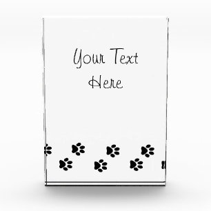 Dog Paws, Traces, Paw-prints - White Black Acrylic Award