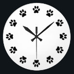 DOG PAWS WALL CLOCK<br><div class="desc">CUTE AND ADORABLE CAN BE CUSTOMIZED , PLACE PICTURE IN THE CENTER OR BUSINESS NAME , AND DOGS NAME TOO... .</div>