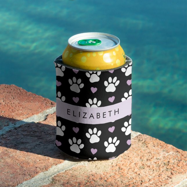 Dog Paws, White Paws, Lilac Hearts, Your Name Can Cooler (In Situ Pool)