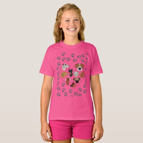 Dog Paws With Hearts T_Shirt