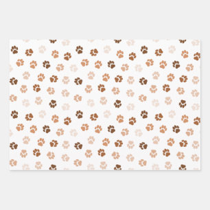 Dog paws wrapping paper sheets