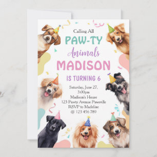 Dog Pawty Birthday Invitation