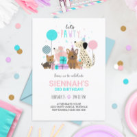 Dog Pawty Invitation Puppy Invitation Girl